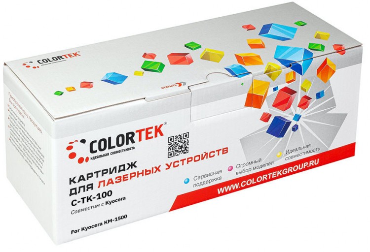 Лазерный картридж Colortek C-TK-100 для принтеров Kyocera KM-1500, черный, 6000 к.