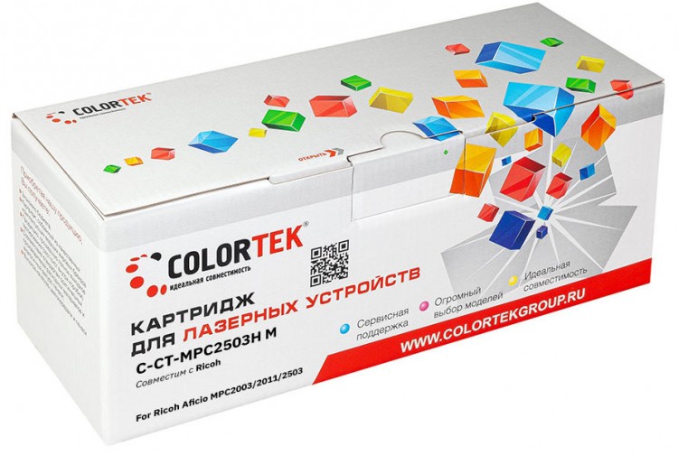 Лазерный картридж Colortek C-MP C2503H (841927) для принтеров Ricoh Aficio MPC2003, MPC2011, MPC2503, пурпурный, 9500 к.