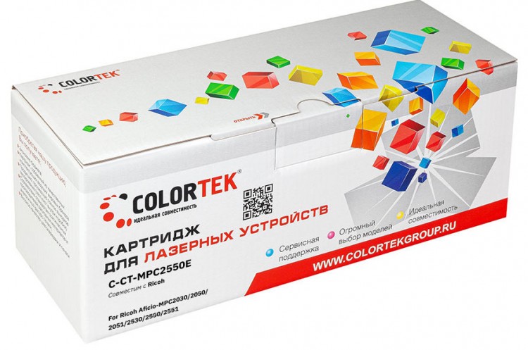 Лазерный картридж Colortek C-MP C2550E (841196) для принтеров Ricoh Aficio-MPC2030/ 2050/ 2051/ 2530/ 2550/ 2551, черный, 10000 к.