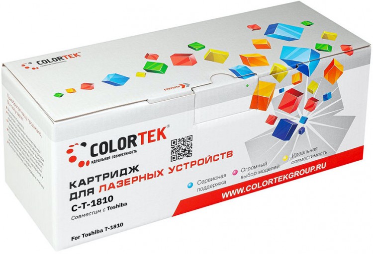 Лазерный картридж Colortek C-T-1810 для принтеров Toshiba e-Studio 181 / 182 / 242, черный, 24500 к.