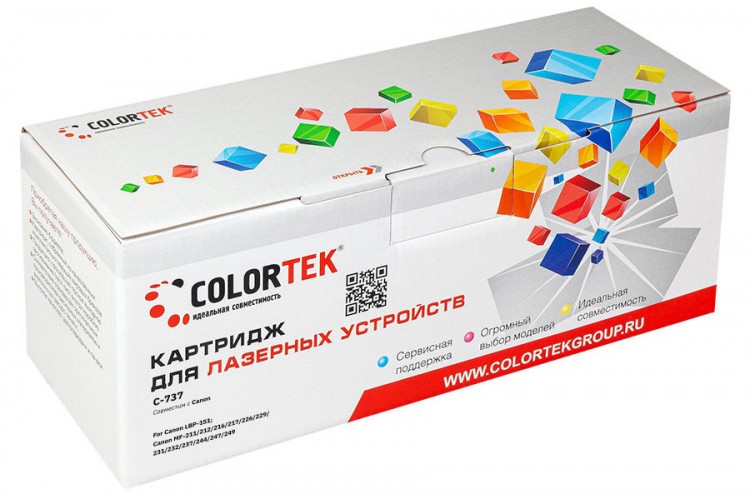 Лазерный картридж Colortek C-737 для принтеров Canon LBP-151/ MF-211/ 212/ 216/ 217/ 226/ 229/ 231/ 232/ 237/ 244/ 247/ 249, черный, 2400 к.