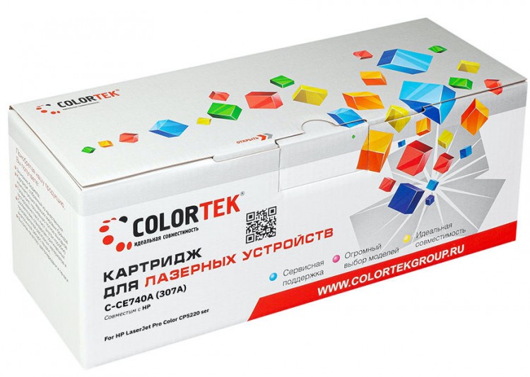 Лазерный картридж Colortek C-CE740A (307A) для принтеров HP LJ Professional CP5225/ CP5225dn/ CP5225n, черный, 7000 к.