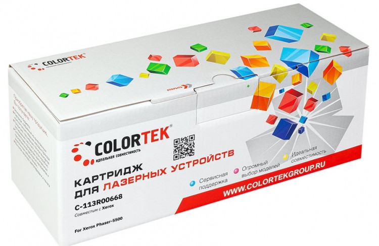 Лазерный картридж Colortek C-113R00668 5500 для принтеров Xerox Phaser 5500, черный, 30000 к.