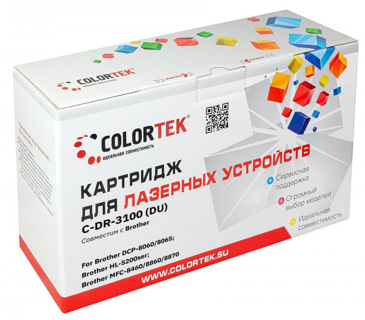 Лазерный картридж Colortek C-DR-3100 (3170) для принтеров Brother DCP-8060, 8065/ HL-5200ser, 5240, 5250, 5270, 5280/ MFC-8460, 8860, 8870, черный, 25000 к.