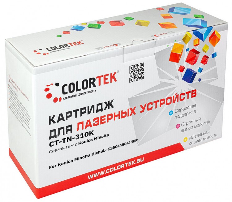 Лазерный картридж Colortek C-TN-310 для принтеров Minolta BizHub 350/450P, С450, черный, 11500 к.