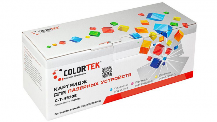 Лазерный картридж Colortek C-T-4530E для принтеров Toshiba e-Studio 255/ 305/ 355/ 455, черный, 30000 к.