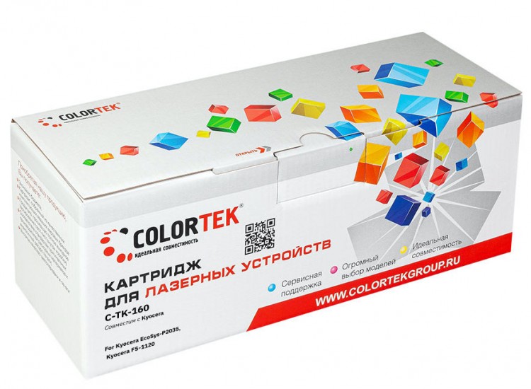 Лазерный картридж Colortek C-TK-160 для принтеров Kyocera FS-1120D/ 1120/ 1120DN, черный, 2500 к.