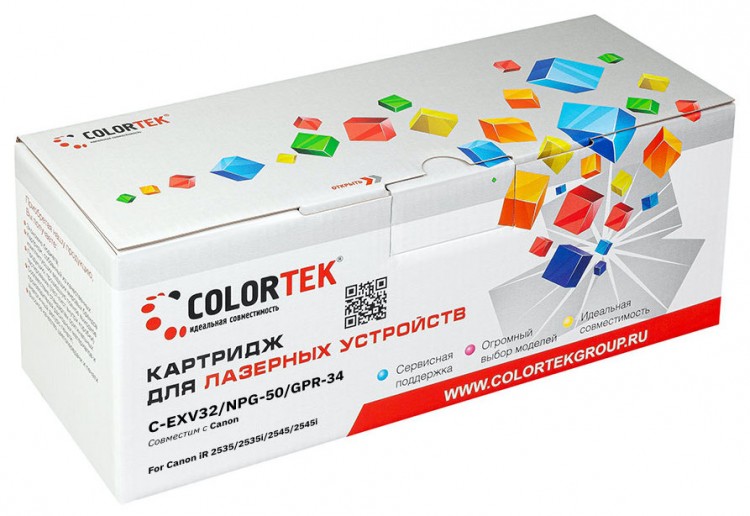 Лазерный картридж Colortek C-EXV32/ NPG-50/ GPR-34 для принтеров Canon iR 2535/ 2535i/ 2545/ 2545i, черный, 19400 к.