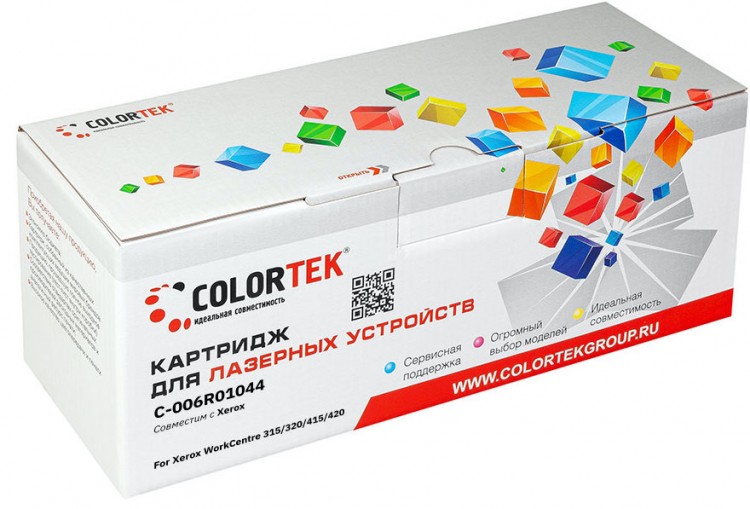 Лазерный картридж Colortek C-006R01044 315/ 320/ 415/ 420/ 520 для принтеров Xerox WorkCentre 315/ 320/ 415/ 420 (DU 101R00023 нет), черный, 6000 к.