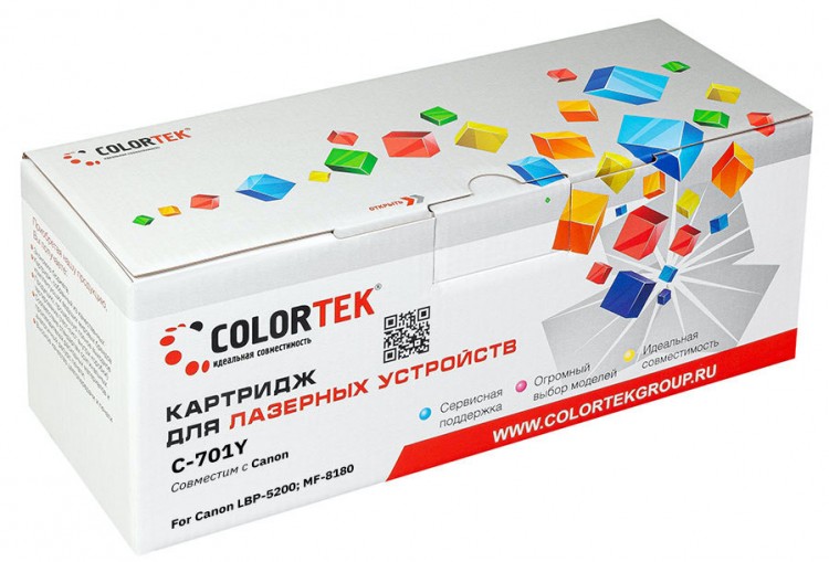 Лазерный картридж Colortek C-701 для принтеров Canon LBP 5200/ MF8180, желтый, 4000 к.