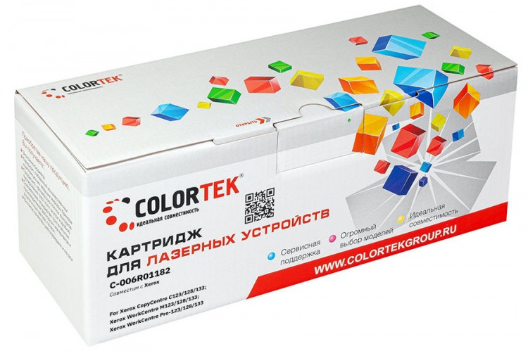 Лазерный картридж Colortek C-006R01182 123/ 128/ 133 для принтеров Xerox WorkCentre Pro 123/ 128/ 133 (аналог 006R01184), черный, 30000 к.