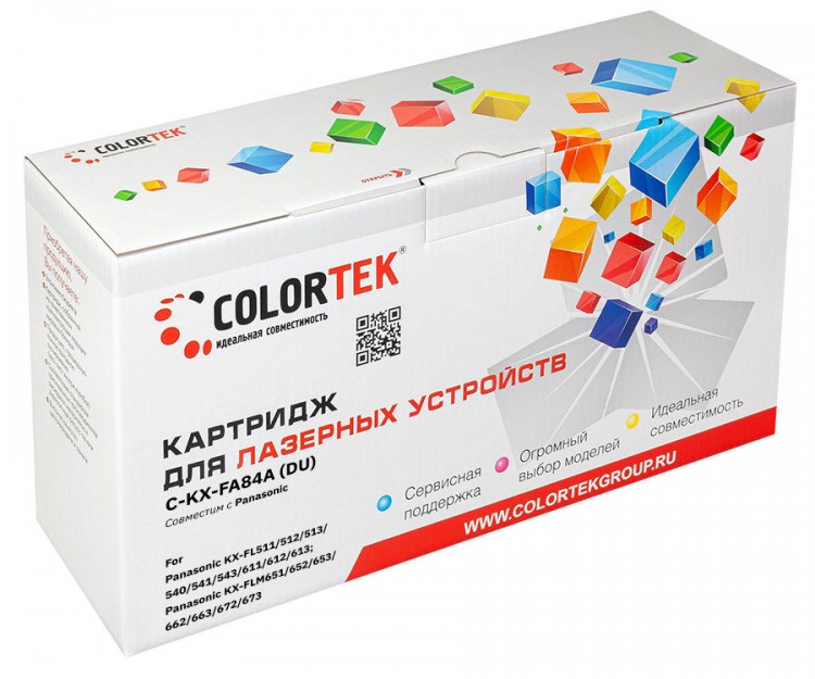 Лазерный картридж Colortek C-KX-FA84A (DU) для принтеров Panasonic KX-FL-511/ 512/ 513/ 540/ 541/ 543/ 611/ 612/ 613/ FLM-653/ 663, черный, 10000 к.