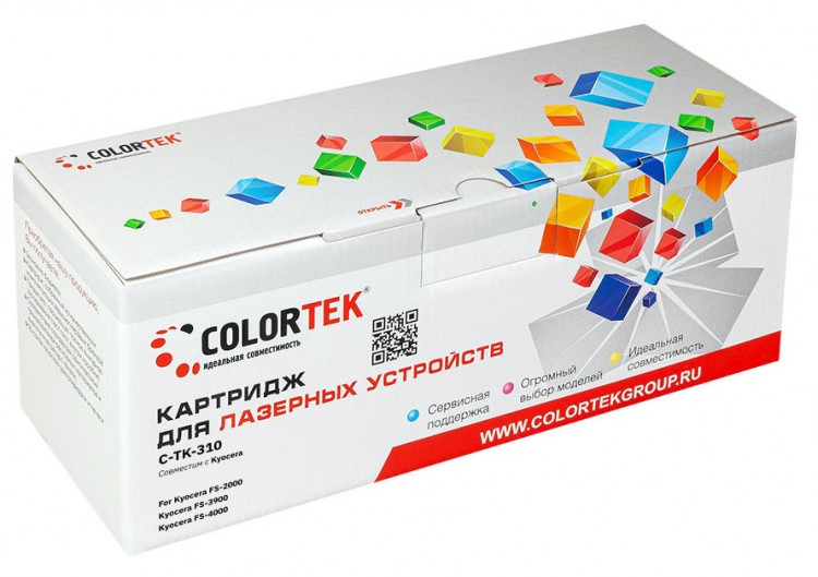 Лазерный картридж Colortek C-TK-310 для принтеров Kyocera FS-2000D/ 3900DN/ 4000DN, черный, 12000 к.