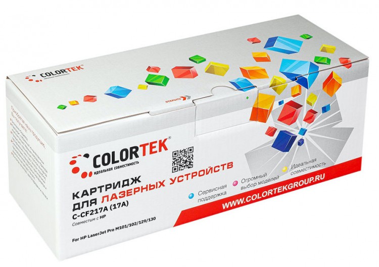 Лазерный картридж Colortek C-HP CF217A (17A) для принтеров HP Professional / LJP-M101/ М102/ М129/ М130, черный, 1600 к.