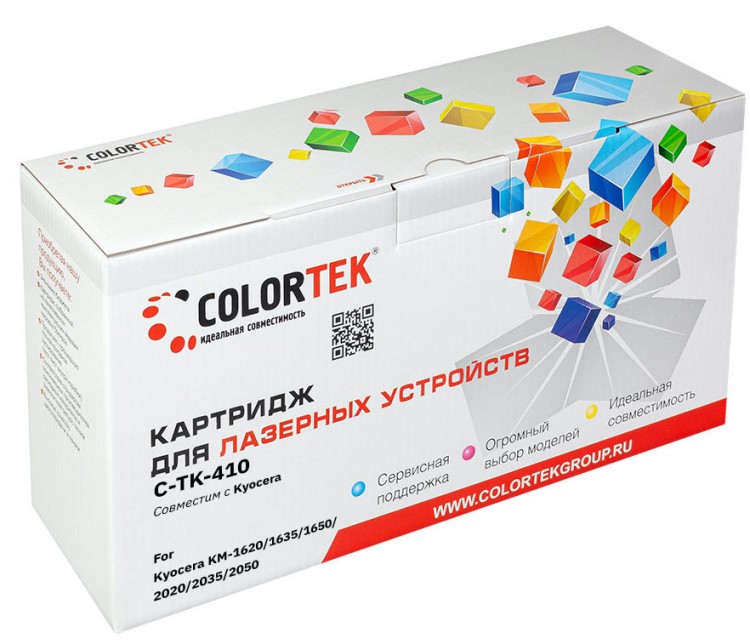 Лазерный картридж Colortek C-TK-410 для принтеров Kyocera KM-1620/ 1635/ 1650/ 2020/ 2035/ UTAX CD-1025, черный, 15000 к.