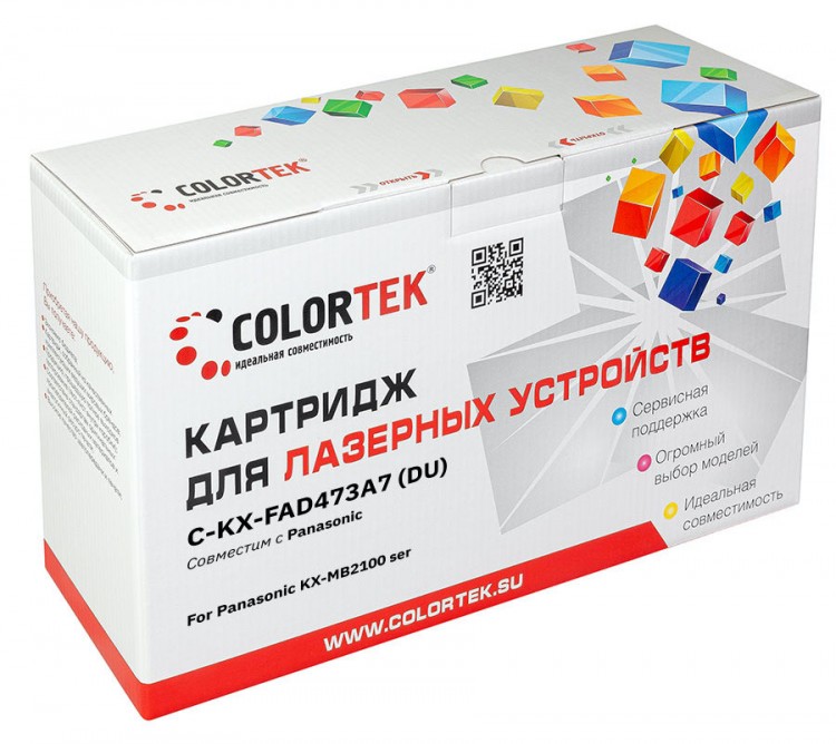 Лазерный картридж Colortek C-KX-FAD473A7 (DU) для принтеров Panasonic KX-MB2100/ 10/ 17/ 20/ 28/ 30/ 37/ 38/ 68/ 70/ 77/ 78, черный, 10000к.