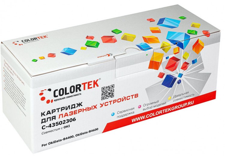 Лазерный картридж Colortek C-43502306 (B4400/ 4600) для принтеров Oki B4400/ 4600, черный, 3000 к.